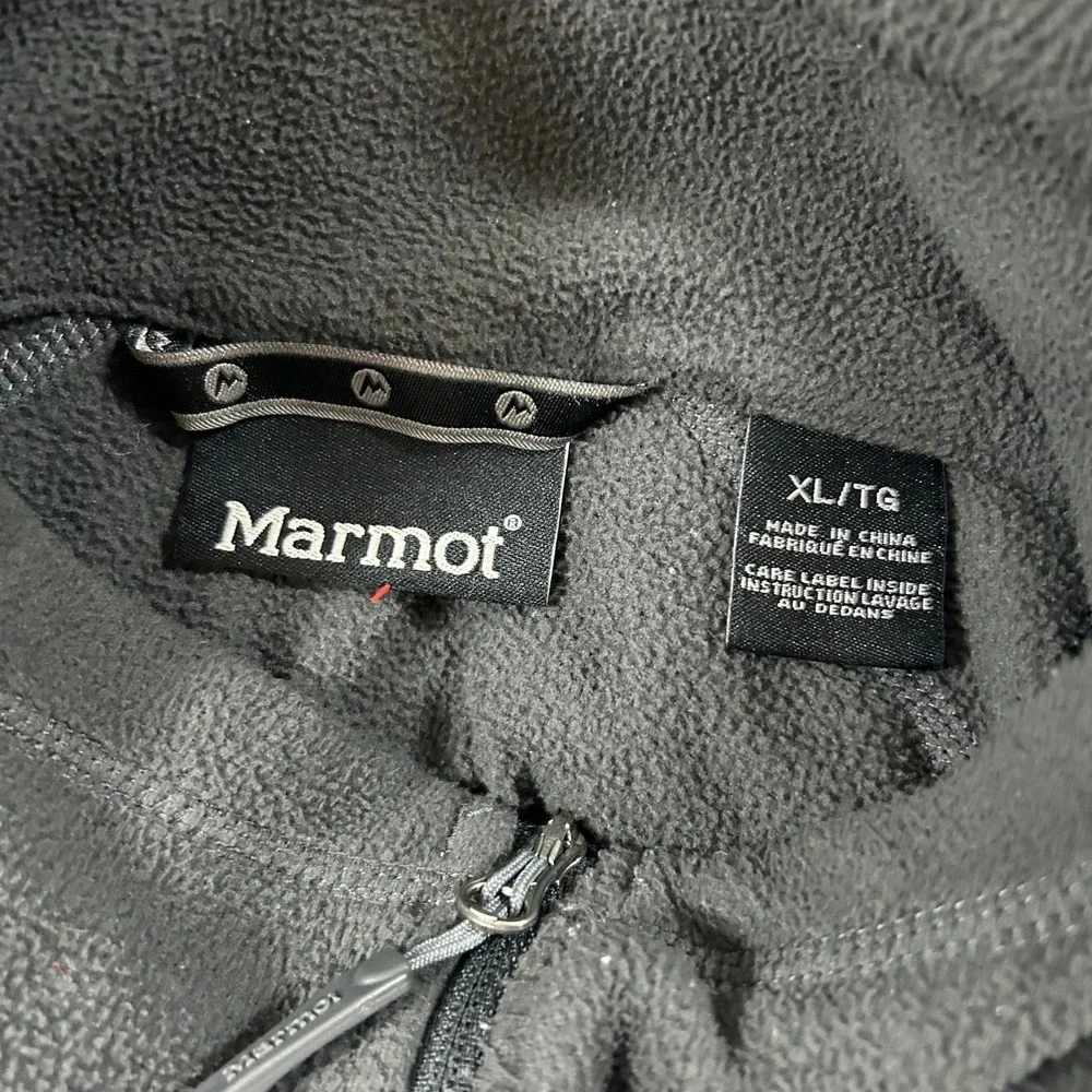 Marmot‎ Pullover Mens XL Black Fleece 1/4 Zip Mock Neck Lightweight Jacket